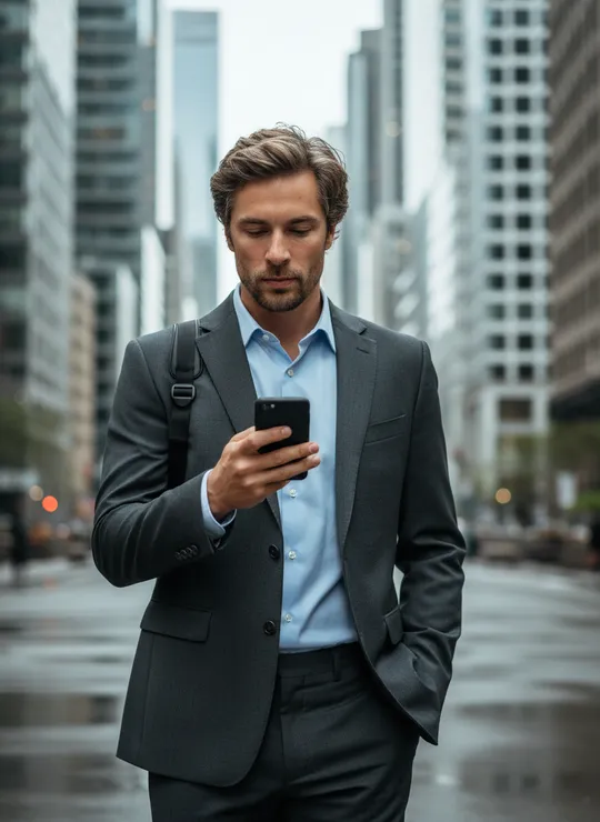 Executive portrait in a bright office